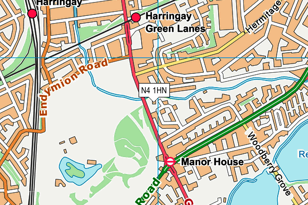 N4 1HN map - OS VectorMap District (Ordnance Survey)