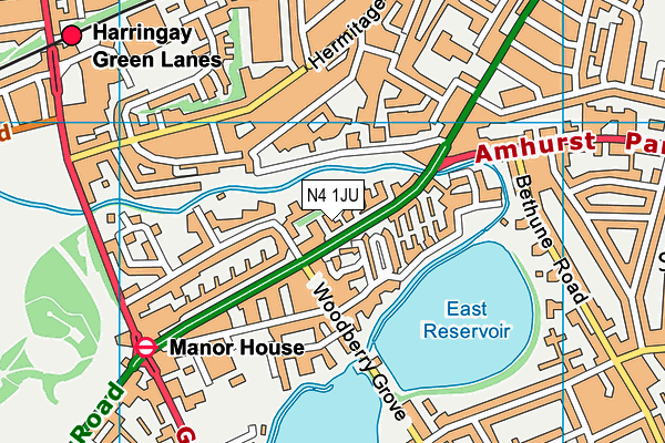 N4 1JU map - OS VectorMap District (Ordnance Survey) N4 1JU map - OS VectorMap District (Ordnance Survey)