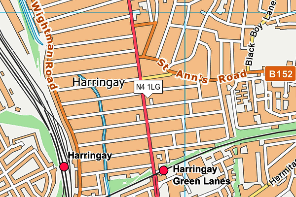 N4 1LG map - OS VectorMap District (Ordnance Survey) N4 1LG map - OS VectorMap District (Ordnance Survey)