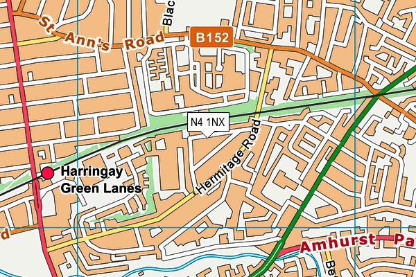 N4 1NX map - OS VectorMap District (Ordnance Survey) N4 1NX map - OS VectorMap District (Ordnance Survey)
