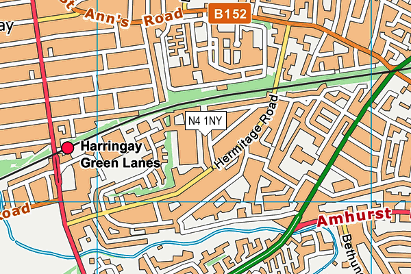 N4 1NY map - OS VectorMap District (Ordnance Survey) N4 1NY map - OS VectorMap District (Ordnance Survey)