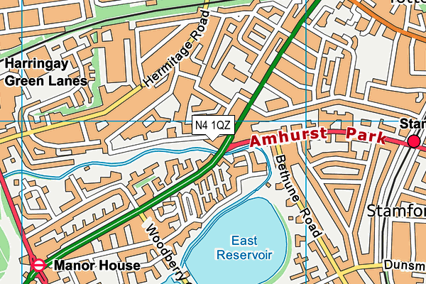 N4 1QZ map - OS VectorMap District (Ordnance Survey)