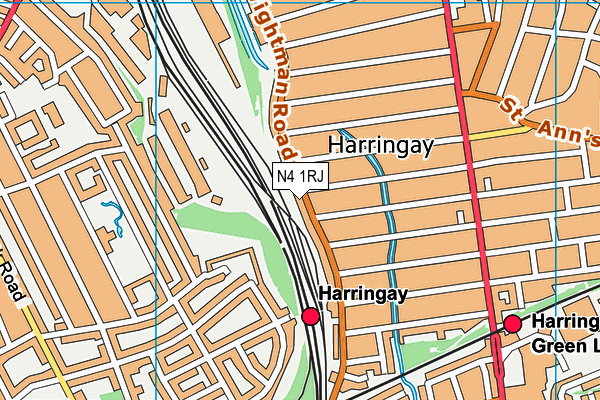 N4 1RJ map - OS VectorMap District (Ordnance Survey) N4 1RJ map - OS VectorMap District (Ordnance Survey)