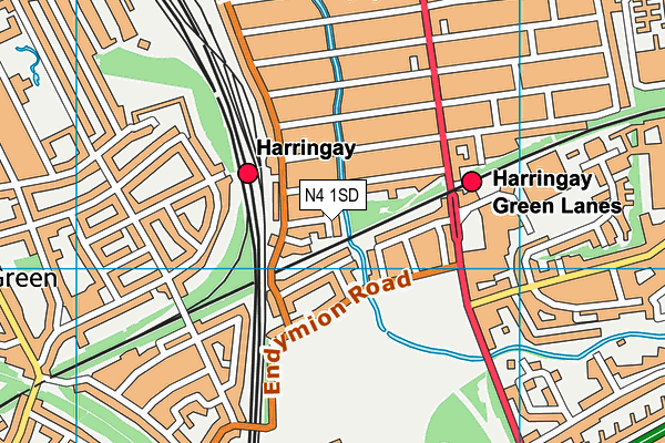 N4 1SD map - OS VectorMap District (Ordnance Survey)