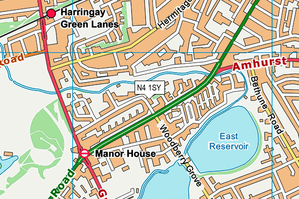N4 1SY map - OS VectorMap District (Ordnance Survey)