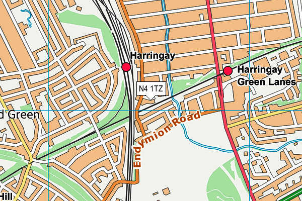 N4 1TZ map - OS VectorMap District (Ordnance Survey)