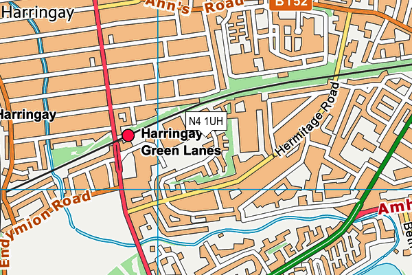N4 1UH map - OS VectorMap District (Ordnance Survey) N4 1UH map - OS VectorMap District (Ordnance Survey)