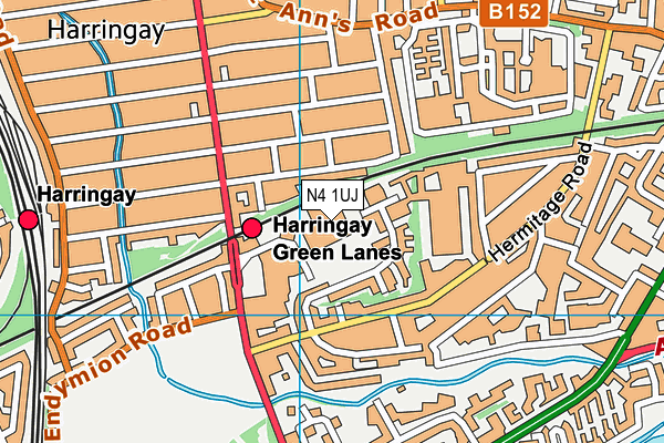 N4 1UJ map - OS VectorMap District (Ordnance Survey)