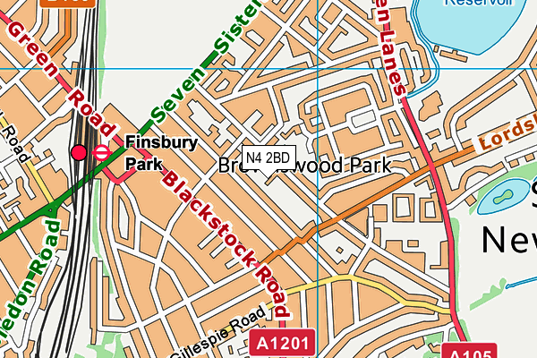 N4 2BD map - OS VectorMap District (Ordnance Survey) N4 2BD map - OS VectorMap District (Ordnance Survey)