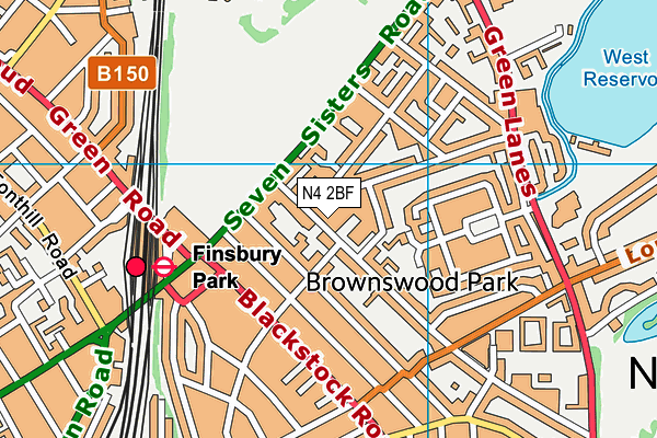 N4 2BF map - OS VectorMap District (Ordnance Survey) N4 2BF map - OS VectorMap District (Ordnance Survey)