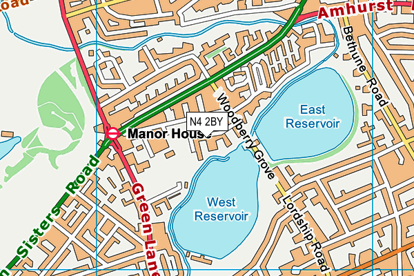N4 2BY map - OS VectorMap District (Ordnance Survey) N4 2BY map - OS VectorMap District (Ordnance Survey)