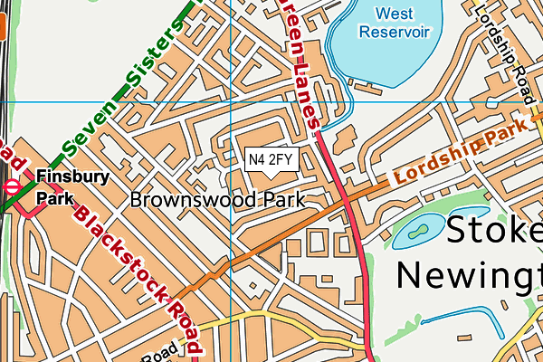 N4 2FY map - OS VectorMap District (Ordnance Survey) N4 2FY map - OS VectorMap District (Ordnance Survey)