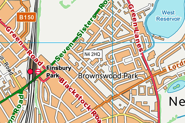 N4 2HQ map - OS VectorMap District (Ordnance Survey)