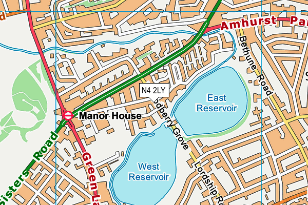 N4 2LY map - OS VectorMap District (Ordnance Survey) N4 2LY map - OS VectorMap District (Ordnance Survey)
