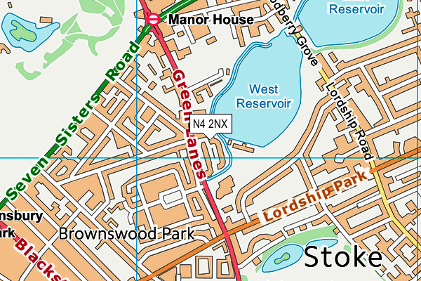 N4 2NX map - OS VectorMap District (Ordnance Survey) N4 2NX map - OS VectorMap District (Ordnance Survey)