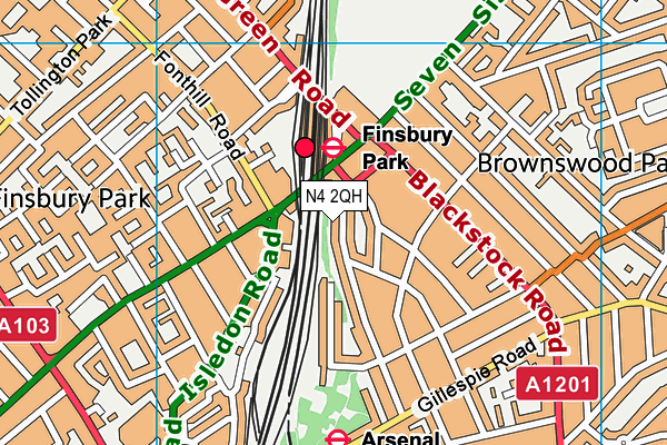 N4 2QH map - OS VectorMap District (Ordnance Survey)