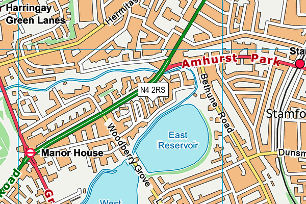 N4 2RS map - OS VectorMap District (Ordnance Survey) N4 2RS map - OS VectorMap District (Ordnance Survey)