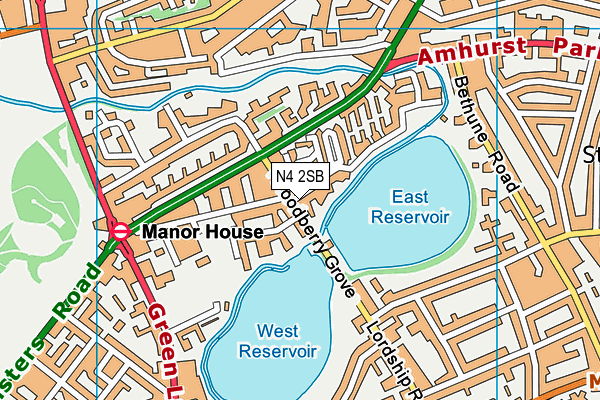 N4 2SB map - OS VectorMap District (Ordnance Survey)