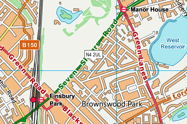 N4 2UL map - OS VectorMap District (Ordnance Survey)