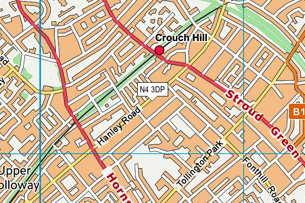 N4 3DP map - OS VectorMap District (Ordnance Survey)