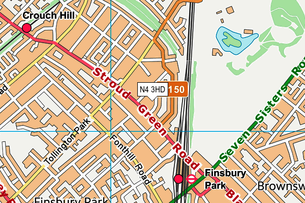 N4 3HD map - OS VectorMap District (Ordnance Survey) N4 3HD map - OS VectorMap District (Ordnance Survey)