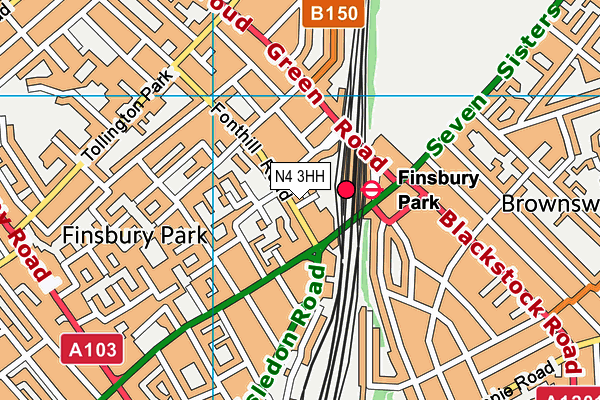 N4 3HH map - OS VectorMap District (Ordnance Survey) N4 3HH map - OS VectorMap District (Ordnance Survey)