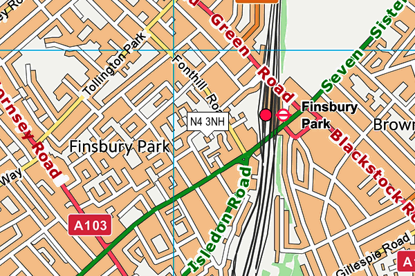 N4 3NH map - OS VectorMap District (Ordnance Survey) N4 3NH map - OS VectorMap District (Ordnance Survey)