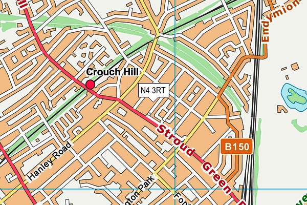 N4 3RT map - OS VectorMap District (Ordnance Survey)