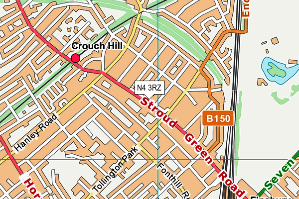 N4 3RZ map - OS VectorMap District (Ordnance Survey) N4 3RZ map - OS VectorMap District (Ordnance Survey)
