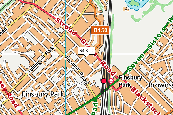 N4 3TD map - OS VectorMap District (Ordnance Survey) N4 3TD map - OS VectorMap District (Ordnance Survey)