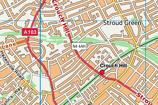 N4 4AH map - OS VectorMap District (Ordnance Survey)