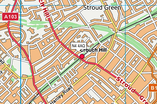 N4 4AQ map - OS VectorMap District (Ordnance Survey) N4 4AQ map - OS VectorMap District (Ordnance Survey)