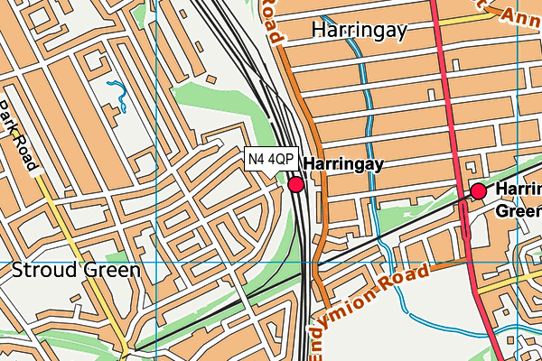 N4 4QP map - OS VectorMap District (Ordnance Survey)
