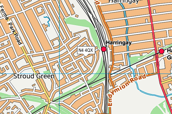 N4 4QX map - OS VectorMap District (Ordnance Survey) N4 4QX map - OS VectorMap District (Ordnance Survey)