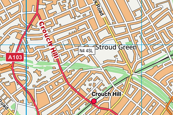 N4 4SL map - OS VectorMap District (Ordnance Survey) N4 4SL map - OS VectorMap District (Ordnance Survey)