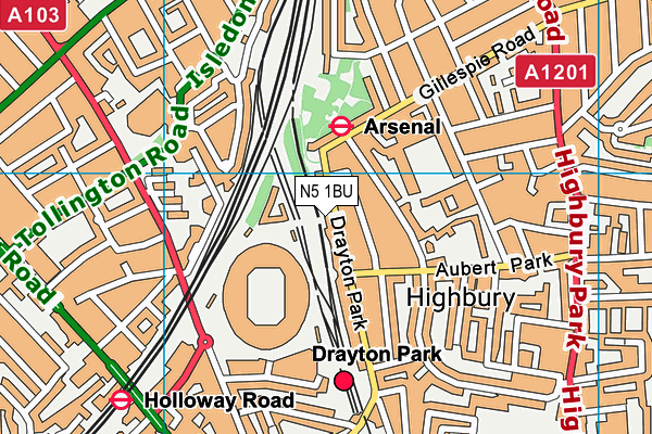 N5 1BU map - OS VectorMap District (Ordnance Survey) N5 1BU map - OS VectorMap District (Ordnance Survey)