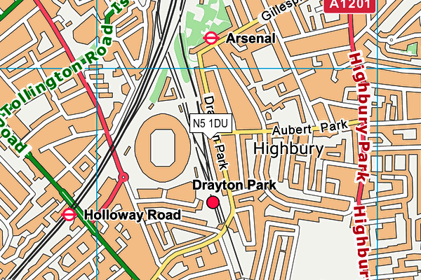 N5 1DU map - OS VectorMap District (Ordnance Survey)