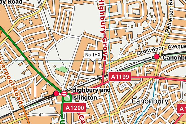 N5 1HX map - OS VectorMap District (Ordnance Survey) N5 1HX map - OS VectorMap District (Ordnance Survey)