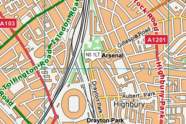 N5 1LT map - OS VectorMap District (Ordnance Survey) N5 1LT map - OS VectorMap District (Ordnance Survey)