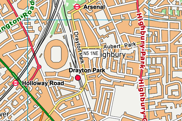 N5 1NE map - OS VectorMap District (Ordnance Survey)