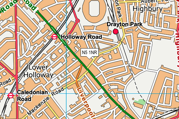 N5 1NR map - OS VectorMap District (Ordnance Survey)