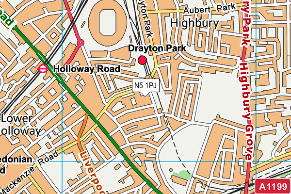 N5 1PJ map - OS VectorMap District (Ordnance Survey) N5 1PJ map - OS VectorMap District (Ordnance Survey)