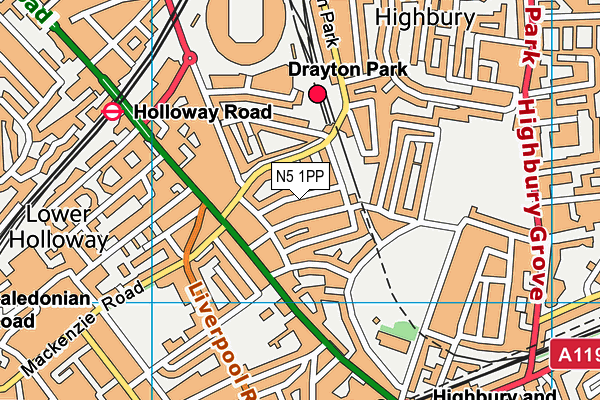 N5 1PP map - OS VectorMap District (Ordnance Survey) N5 1PP map - OS VectorMap District (Ordnance Survey)