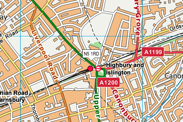N5 1RD map - OS VectorMap District (Ordnance Survey)
