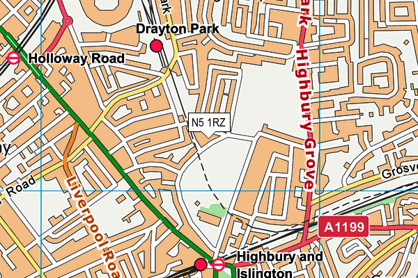 N5 1RZ map - OS VectorMap District (Ordnance Survey) N5 1RZ map - OS VectorMap District (Ordnance Survey)