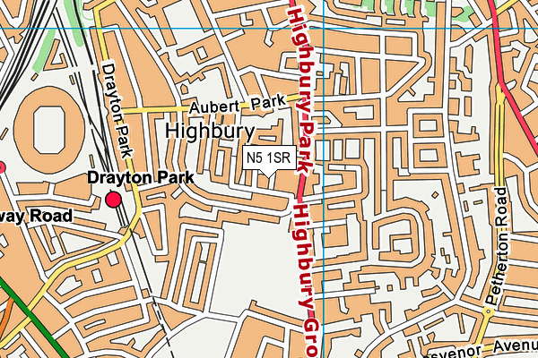 N5 1SR map - OS VectorMap District (Ordnance Survey) N5 1SR map - OS VectorMap District (Ordnance Survey)