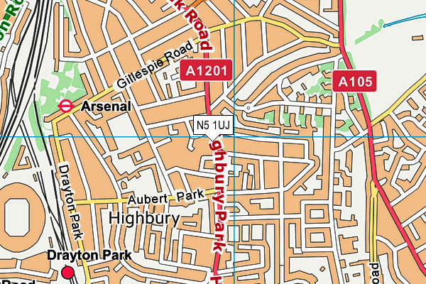 N5 1UJ map - OS VectorMap District (Ordnance Survey) N5 1UJ map - OS VectorMap District (Ordnance Survey)