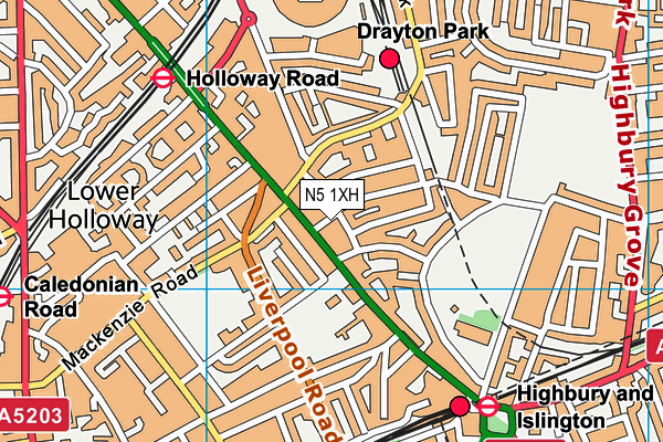 N5 1XH map - OS VectorMap District (Ordnance Survey)