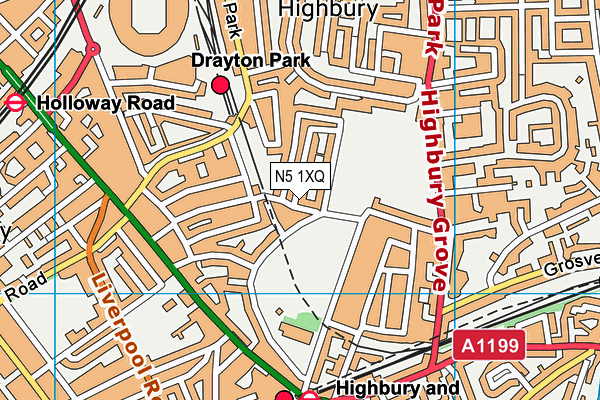 N5 1XQ map - OS VectorMap District (Ordnance Survey) N5 1XQ map - OS VectorMap District (Ordnance Survey)