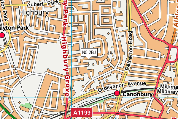 N5 2BJ map - OS VectorMap District (Ordnance Survey) N5 2BJ map - OS VectorMap District (Ordnance Survey)